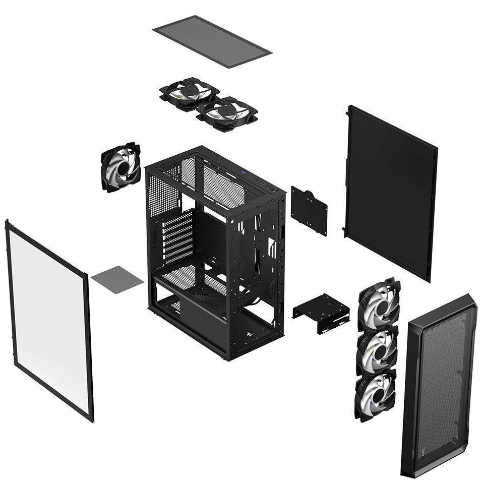 FRISBY FC-9485G 600w 80+ Siyah RGB Fan Mid Tower ATX Kasa - 38696