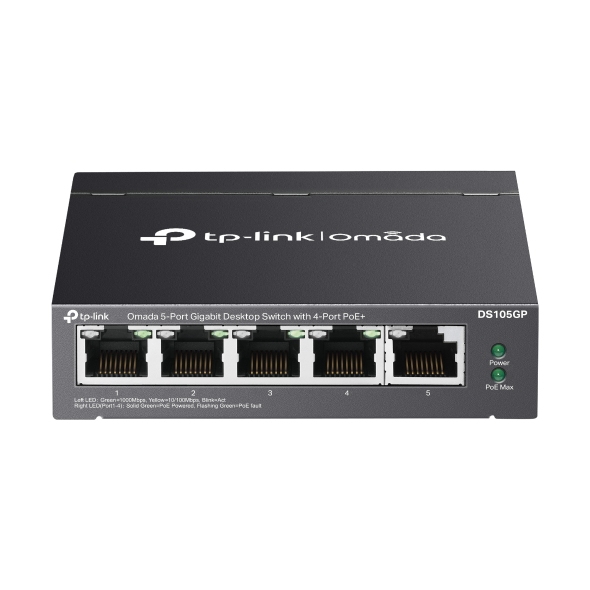 Omada DS105GP 5-Port Gigabit Desktop Switch with 4-Port PoE+(65W) - Net.Swi.Poe.Yok.0052