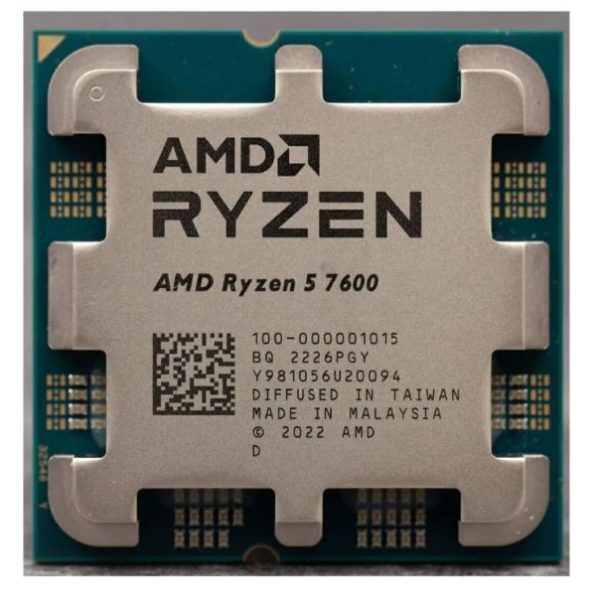 AMD Ryzen 5 7600 (6 Çekirdek) 3.8GHz ~ 5.1GHz 32mb AM5 İşlemci Tray (Fansız) - 36937