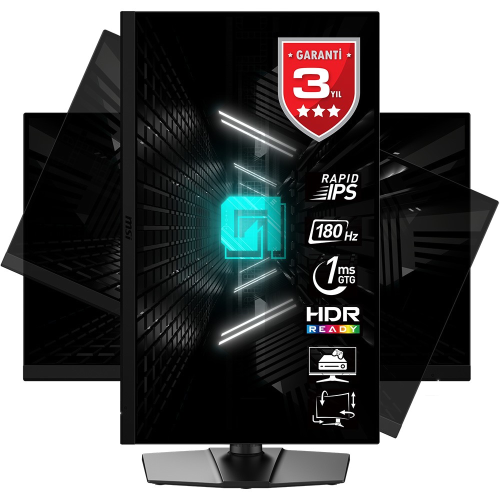 27" MSI G272QPF E2 1ms 180Hz 2560X1440 WQHD IPS 2xHDMI DP Siyah Pivot Gaming Mon - G272QPF E2