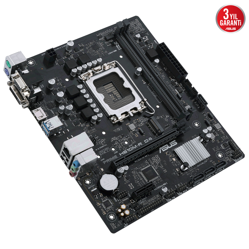 Asus PRIME H610M-R-D4-SI 1700P DDR4 5333(OC) HDMI DVI VGA USB3.2 GBit RGB mATX - 90MB1B40-M0ECY0