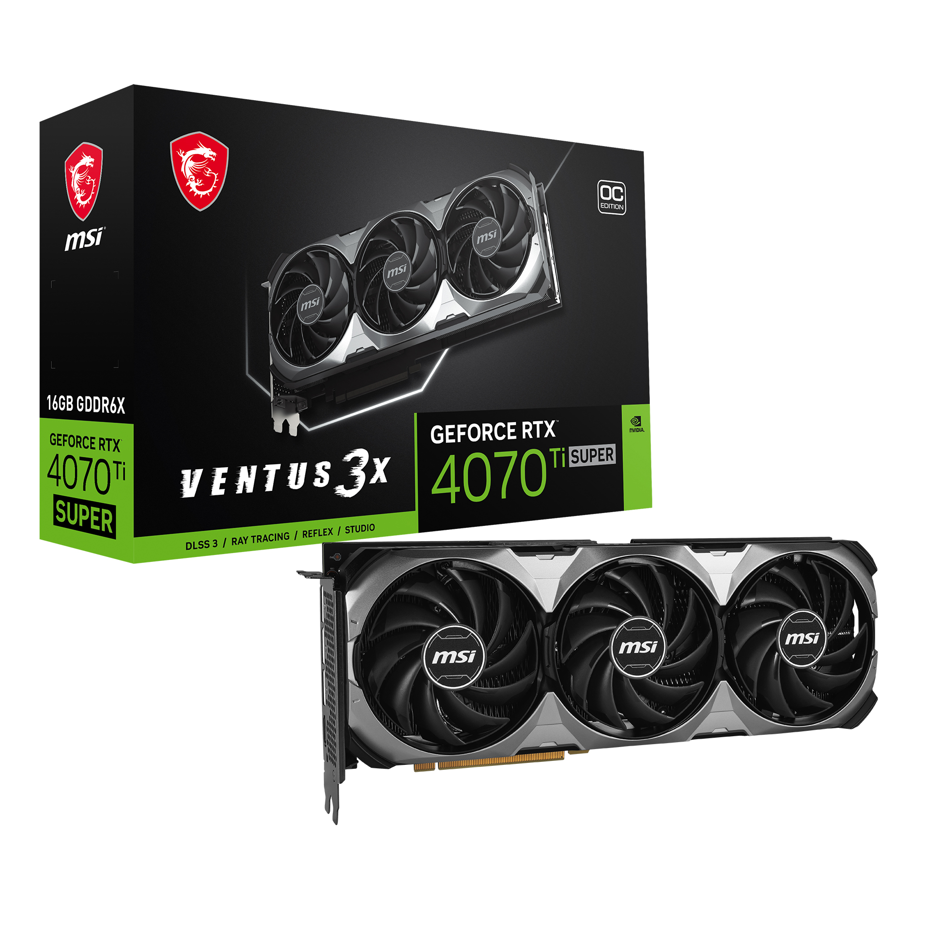 MSI 16GB GEFORCE RTX 4070 TI SUPER 16G VENTUS 3X OC GDDR6X 256Bit HDMI 3xDP DLSS - RTX 4070 TI SUPER 16G V
