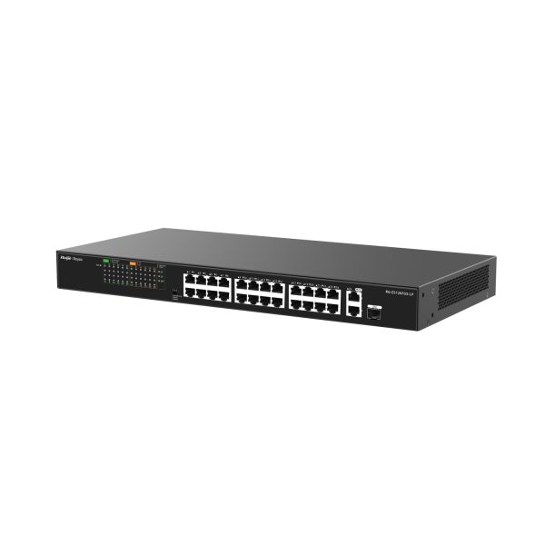 Ruijie Reyee RG-ES126FGS-LP 24-Port 10/100+2X RJ45 /1X1GBSFP (180W) Poe Rackmoun - Net.Swi.Poe.Yok.0062
