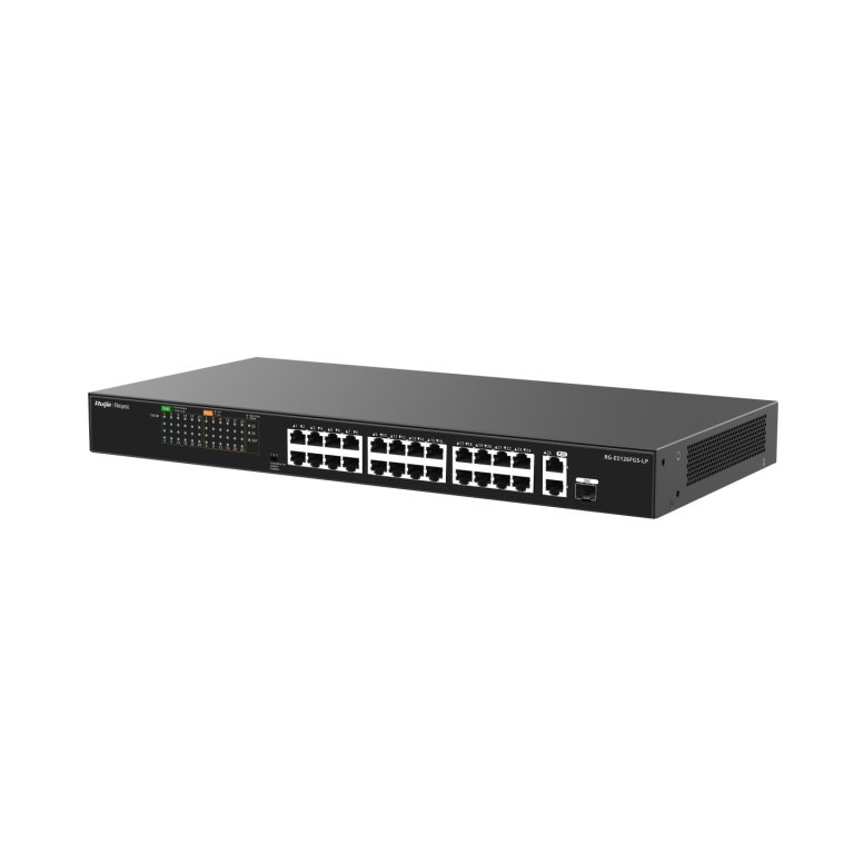 Ruijie Reyee RG-ES126FGS-LP 24-Port 10/100+2X RJ45 /1X1GBSFP (180W) Poe Rackmoun - Net.Swi.Poe.Yok.0062