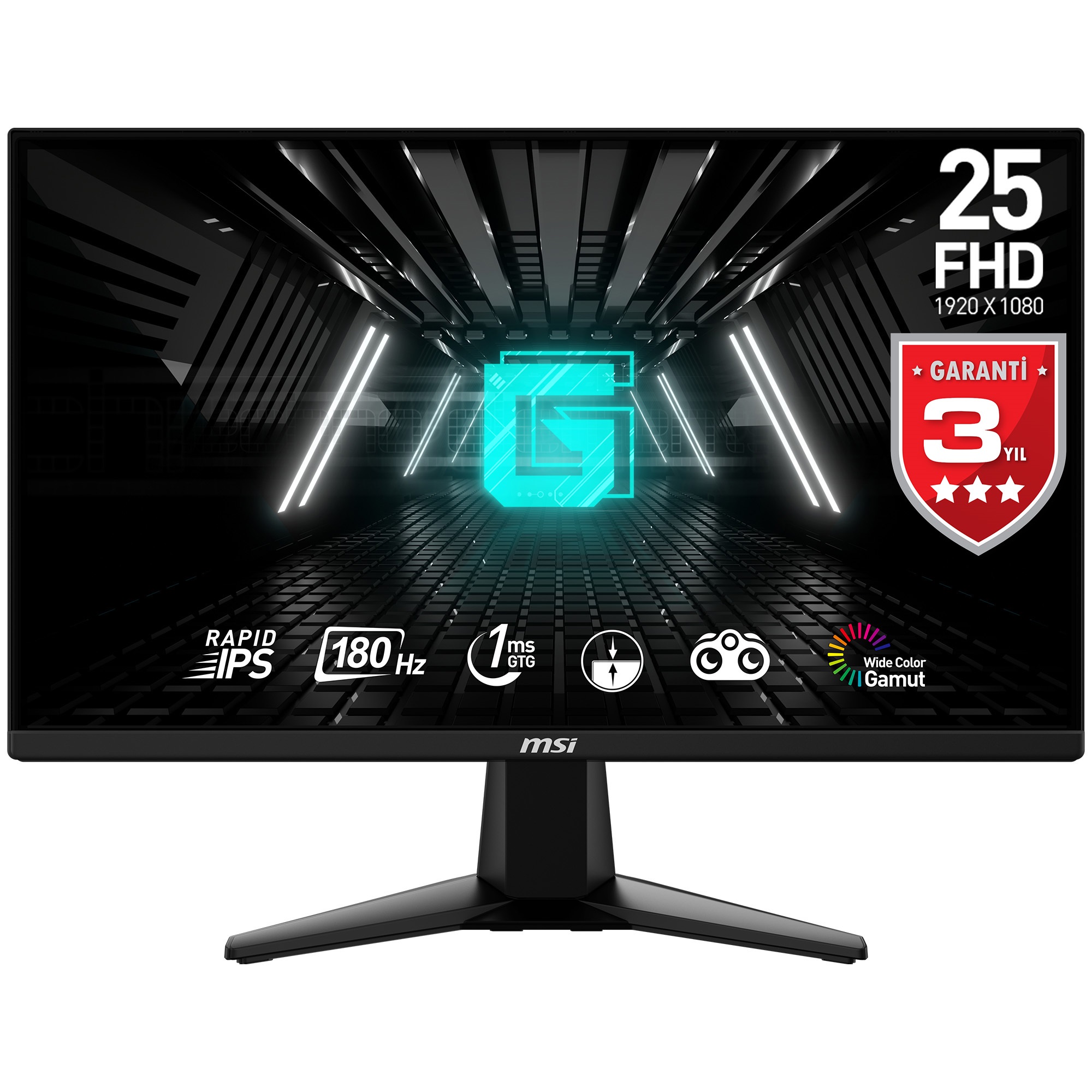 24.5" MSI G255F 1ms 180Hz FHD 2xHDMI IPS Flat Gaming Monitör - G255F