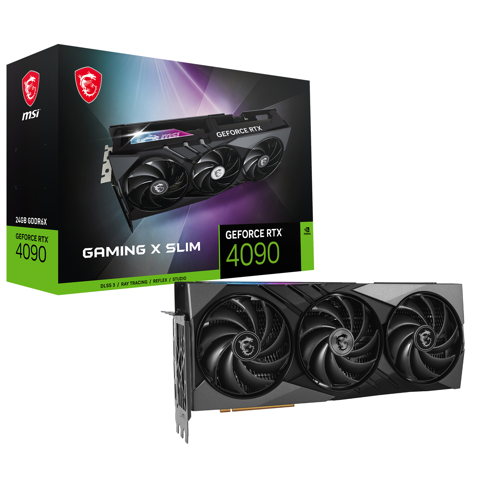 MSI 24GB GEFORCE RTX 4090 GAMING X SLIM 24G GDDR6X  384Bit HDMI 3xDP DLSS3 - GEFORCE RTX 4090 GAMING