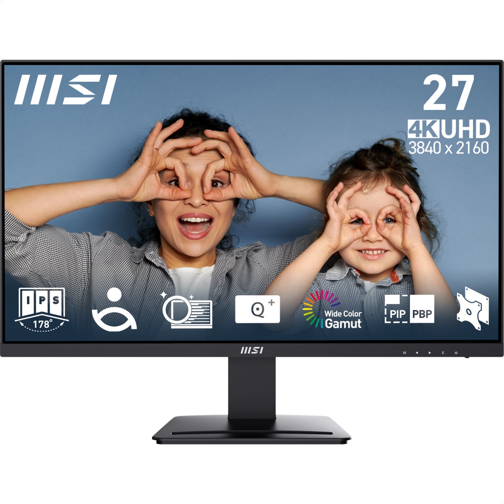 27" MSI PRO MP273U 4ms 60Hz 3840x2160 IPS HDMI DP Siyah Flat Monitör - PRO MP273U