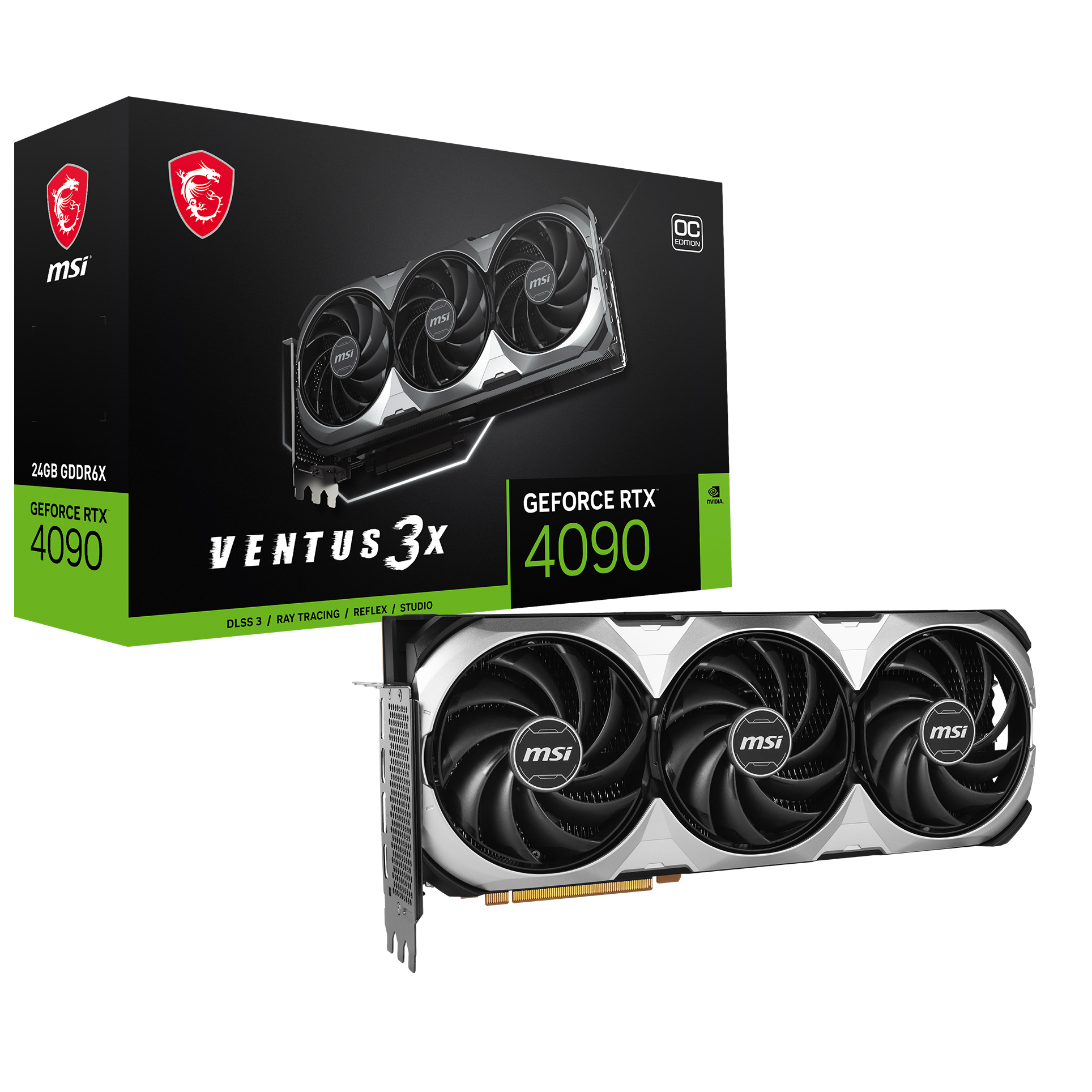 MSI 24GB GEFORCE RTX 4090 VENTUS 3X E 24G OC GDDR6X 384Bit HDMI 3xDP DLSS3 - GEFORCE RTX 4090 VENTUS
