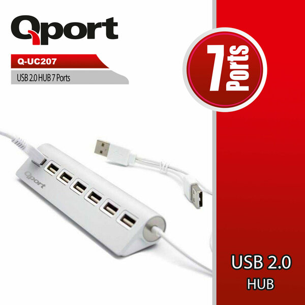 Qport 7 Port USB 2.0 Çoklayıcı Metal (Q-UC207) - Q-UC207
