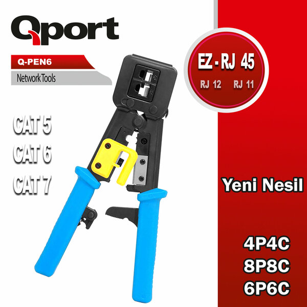 Qport RJ45/RJ11/RJ12 Yeni Nesil Pense (Q-PEN6) - Q-PEN6