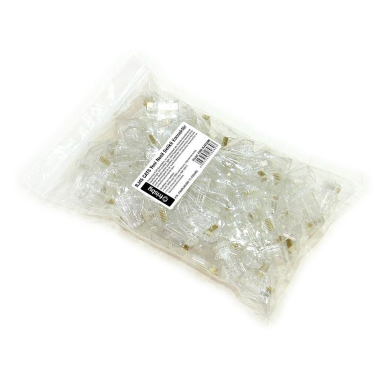 FRISBY FNW-RJ4528N EZ RJ-45 Cat 6 Yeni Nesil Delikli Konnektör 100lü Kutu - FNW-RJ4528N