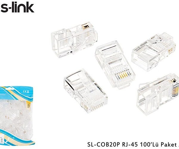 S-LINK SL-COB25P CAT6 RJ-45 100 Lü Paket (Yeni Nesil Jack) - SL-COB25P