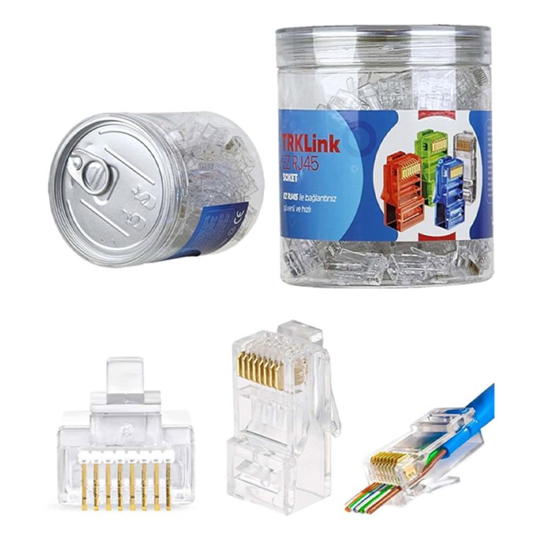 TRKLink EZ RJ45 KONNEKTÖR (ŞEFFAF) 100 'lü PAKET YENİ NESİL - TRKL45SE