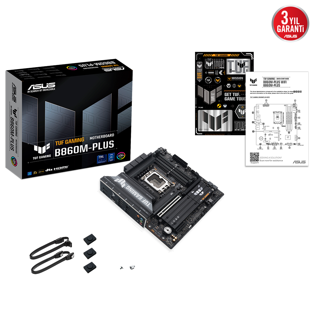 ASUS TUF GAMING B860M-PLUS B860 DDR5 (Vga Yok) GLan 2.5G mATX HD DP TYP-C M2 1851p Anakart- 38459 ASUS TUF GAMING B860M-PLUS B860 DDR5 (Vga Yok) GLan 2.5G mATX HD DP TYP-C M2 1851p Anakart - 38459