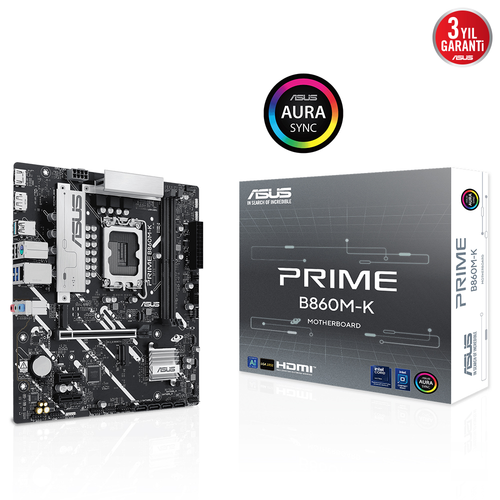 ASUS PRIME B860M-K B860 DDR5 (Vga Yok) GLan 2.5G mATX HD DP USB3 M2 1851p Anakart- 38292 ASUS PRIME B860M-K B860 DDR5 (Vga Yok) GLan 2.5G mATX HD DP USB3 M2 1851p Anakart - 38292