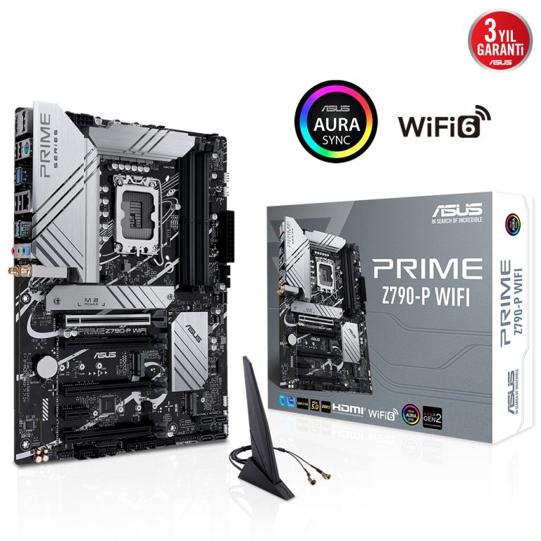 ASUS PRIME Z790-P WIFI Z790 DDR5 (Vga Yok) GLan 2.5G ATX HD DP US3 M2 WIFI BT RGB 1700p Anakart - 34119