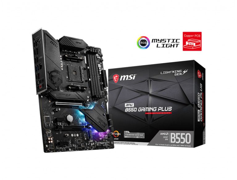 MSI MPG B550 GAMING PLUS AM4 DDR4 4400(OC) HDMI DP M.2 USB3.2 RGB ATX - MPG B550 GAMING PLUS