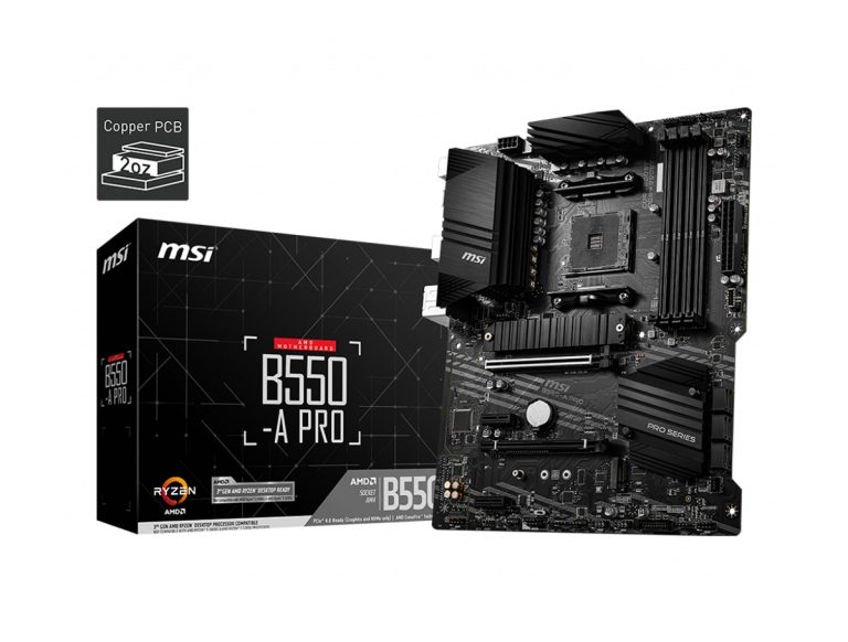 MSI B550-A PRO AM4 DDR4 4400(OC) HDMI DP M.2 USB3.2 ATX - B550-A PRO