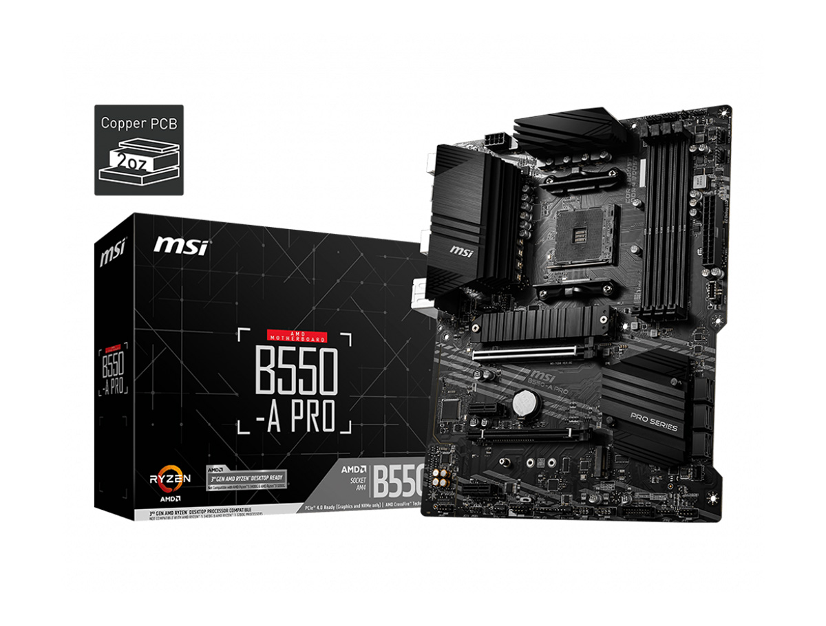 MSI B550-A PRO AM4 DDR4 4400(OC) HDMI DP M.2 USB3.2 ATX- B550-A PRO MSI B550-A PRO AM4 DDR4 4400(OC) HDMI DP M.2 USB3.2 ATX - B550-A PRO