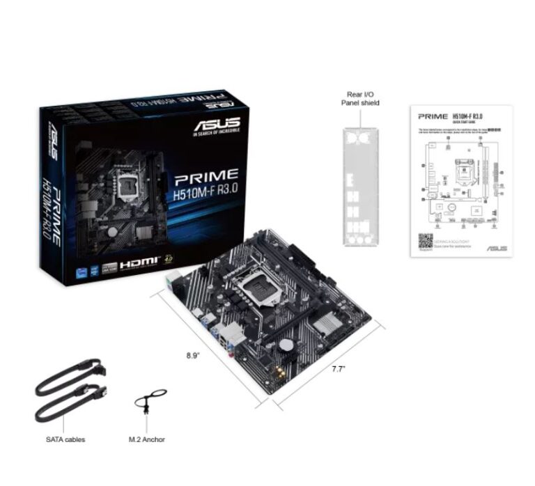 ASUS PRIME H510M-F R3.0 H470 DDR4 (Vga Yok) GLan mATX HDMI M2 USB3 1200Pv2 Anakart - 37119