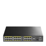 CUDY FS1026PS1 26 Port Mbit 24 Port PoE+ 300W 2xGbit+1xSFP Uplink Rackmount Yönetilemez Metal Kasa Switch - 34502