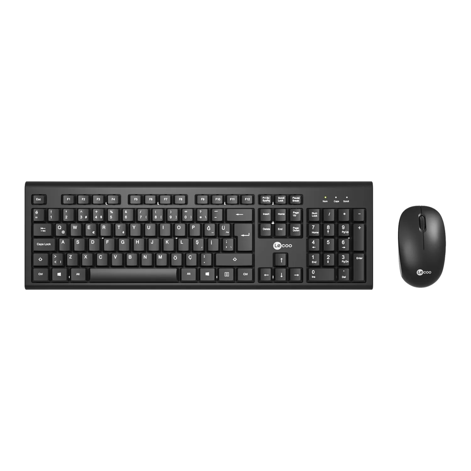LECOO KW200 Q Türkçe Kablosuz Siyah Klavye + Mouse Seti- 34594 LECOO KW200 Q Türkçe Kablosuz Siyah Klavye + Mouse Seti - 34594