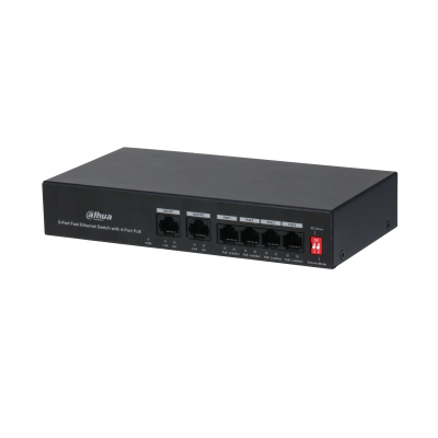 DAHUA DH-PFS3006-4ET-36 6 Port Mbit 4 Port PoE 36W 2xMbit Uplink Desktop Yönetilemez Switch- 35558 DAHUA DH-PFS3006-4ET-36 6 Port Mbit 4 Port PoE 36W 2xMbit Uplink Desktop Yönetilemez Switch - 35558
