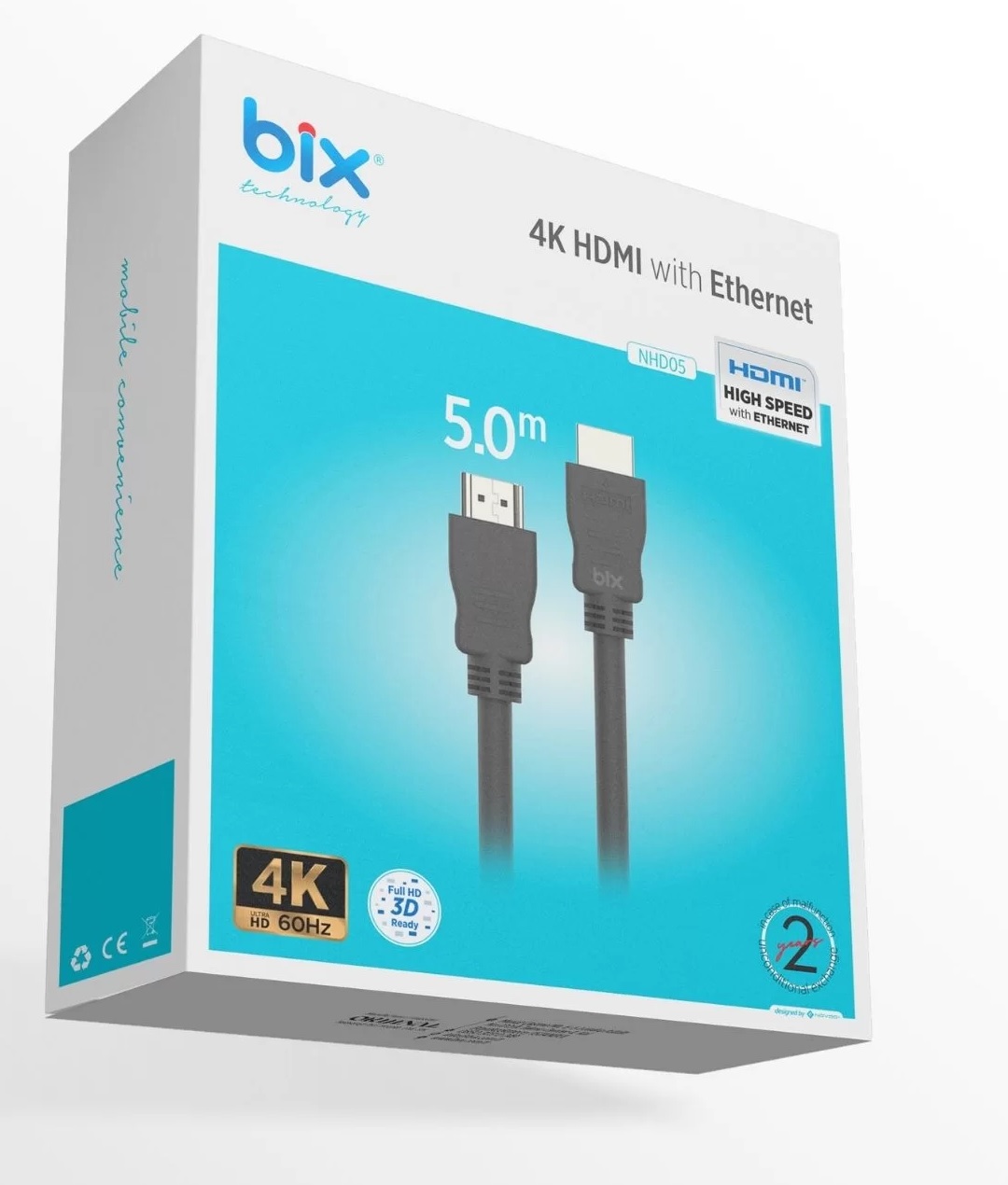 BİX NHD05 5 Mt 4K 60Hz Yüksek Hızlı HDMI Kablo- 40499 BİX NHD05 5 Mt 4K 60Hz Yüksek Hızlı HDMI Kablo - 40499