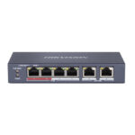 Hikvision DS-3E0106P-E/M 4 Port PoE (38W) 10/100Mbps + 2FE Uplink Switch - Net.Swi.Yone.0005