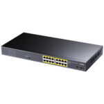 CUDY GS1020PS2 16 Port Gbit 16 Port PoE+ 200W 2xSFP Uplink Rackmount Yönetilemez Switch - 34506