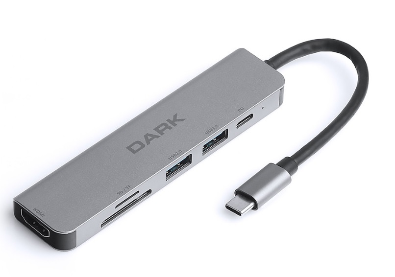 DARK DK-AC-U31X38 USB 3.1 Type-C 6 in 1 HDMI/ TF SD Kart /USB-C PD- 38217 DARK DK-AC-U31X38 USB 3.1 Type-C 6 in 1 HDMI/ TF SD Kart /USB-C PD - 38217
