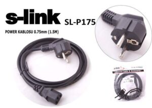 S-LINK SL-P175 1.5 Mt 0.75mm Lüks Kalın PC Power Kablosu - 8366