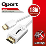 QPORT 1.8M MİNİ DISPLAYPORT TO HDMI KABLO (Q-DPM) - Q-DPM
