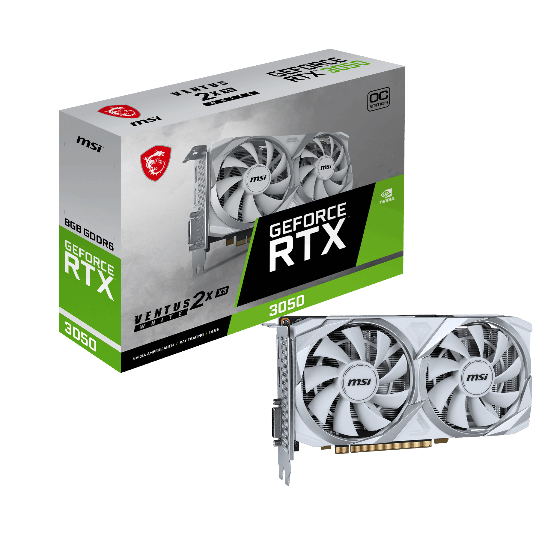 MSI 8GB GEFORCE RTX 3050 VENTUS 2X XS WHITE 8G OC GDDR5 128Bit HDMI DP- RTX 3050 VENTUS 2X XS WH MSI 8GB GEFORCE RTX 3050 VENTUS 2X XS WHITE 8G OC GDDR5 128Bit HDMI DP - RTX 3050 VENTUS 2X XS WH
