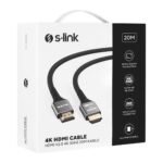 S-LINK SLX-HD4K20 19+1 HDMI to HDMI 20m Metal v2.0 4K (4096*2160) 30Hz Kablo - SLX-HD4K20
