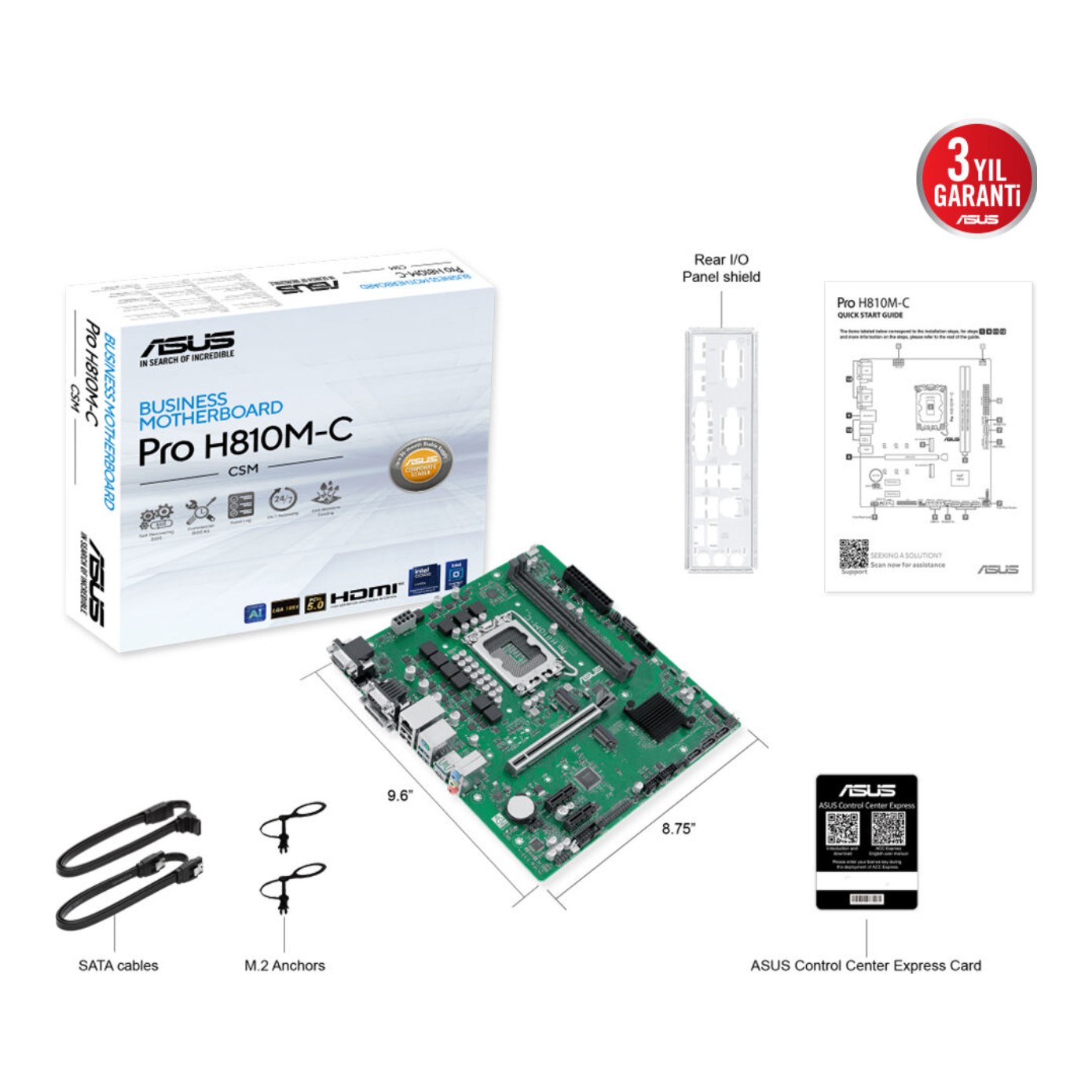 ASUS PRO H810M-C-CSM LGA1851 DDR5 6400 Çift M2 USB3.2 COM mATX- 90MB1KHP-M0EAYC ASUS PRO H810M-C-CSM LGA1851 DDR5 6400 Çift M2 USB3.2 COM mATX - 90MB1KHP-M0EAYC