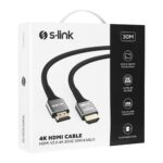 S-LINK SLX-HD4K30 19+1 HDMI to HDMI 30M Metal v2.0 4K (4096*2160) 30Hz Kablo / SLX-HD4K30-KAR62420 - Görsel 4