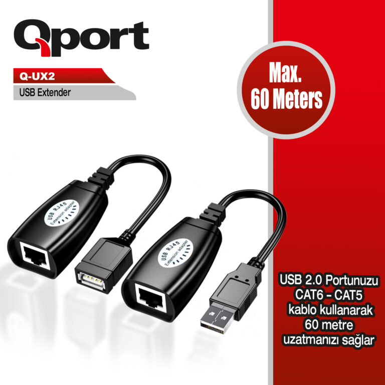 QPORT 60M USB EXTENDER 2 Lİ PAKET (Q-UX2) - Q-UX2