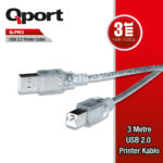 QPORT 3M USB2.0 PRINTER KABLOSU (Q-PR3) - Q-PR3