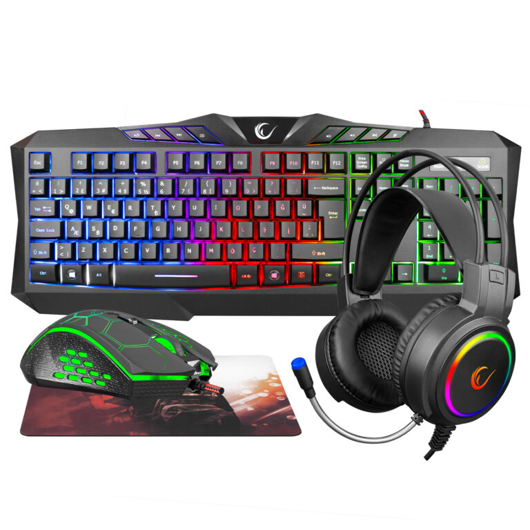 Rampage KM-404 ARGENTI Q Rainbow USB Gaming Combo Klavye+Kulaklık+Mouse+Mousepad - Bbi.Isl.Klv.Susb.0010