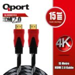 Qport 15 Metre Q-HDMI153 2.0V 4K 60Hz Altın Uçlu HDMI Kablo - Q-HDMI153