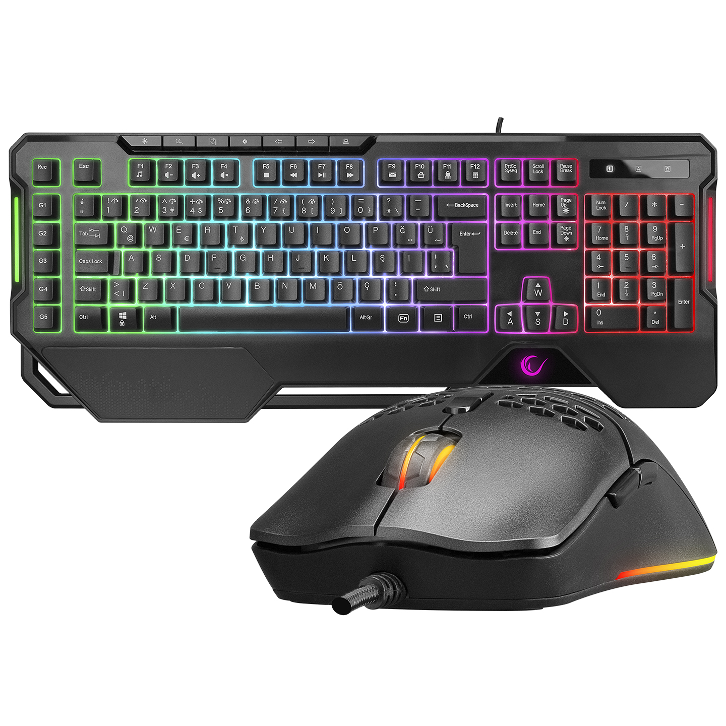 Rampage KM-R96 ELEMENTAL Q RGB Multmedia Klavye+7200dpi Mouse Gaming Set Siyah- Bbi.Isl.Klv.Susb.0009 Rampage KM-R96 ELEMENTAL Q RGB Multmedia Klavye+7200dpi Mouse Gaming Set Siyah - Bbi.Isl.Klv.Susb.0009
