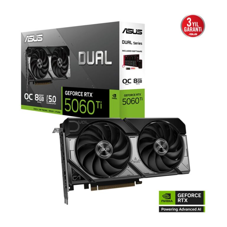 8 GB ASUS DUAL-RTX5060TI-O8G RTX 5060TI GDDR7 128Bit OC Ekran Kartı - 90YV0MP2-M0NA00