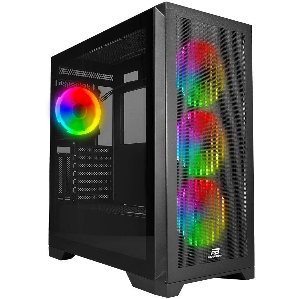 POWER BOOST VK-G4306S Powersız Siyah Mesh ARGB Ring Fanlı Full Tower E-ATX Kasa- 39127 POWER BOOST VK-G4306S Powersız Siyah Mesh ARGB Ring Fanlı Full Tower E-ATX Kasa - 39127