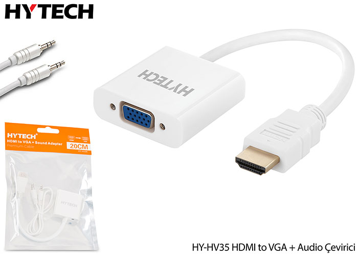 HYTECH HY-HV35 HDMI to VGA + Audio Çevirici Adaptör - 25202