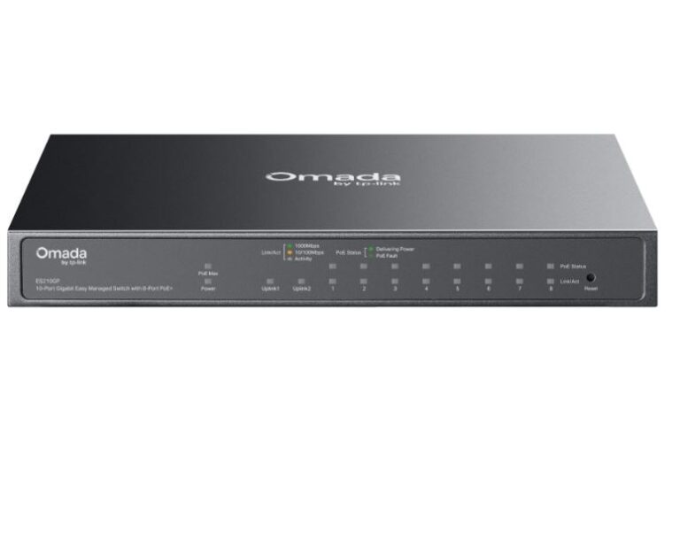 TP-LINK OMADA ES210GP 10 Port Gbit 8 Port PoE+ 63W 1xGbit+1xSFP Uplink Desktop Yönetilebilir Switch - 41416