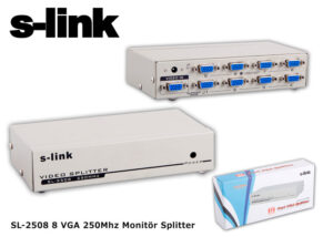 S-LINK SL-2508 8 Port VGA Monitör Çoklayıcı (250 MHZ) - 10756