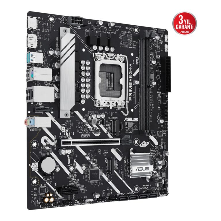 ASUS PRIME H810M-A-CSM LGA1851 DDR5 6400 Çift M2 USB3.2 AURA RGB mATX - 90MB1KK0-M0EAYC
