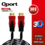QPORT 30M ALTIN UÇLU HDMI KABLO 1.4V (Q-HDMI30) / Q-HDMI30-KAR62155 - Görsel 2
