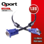 QPORT 1.5M 15PİN FİTRELİ VGA KABLO (Q-VGA1.5) - Q-VGA1.5